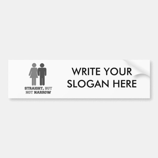 まっすぐにしかしない狭いところ バンパーステッカー (正面)
