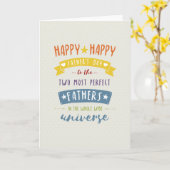 まっすぐにデザインの幸せな父の日カード カード (黄色い花)