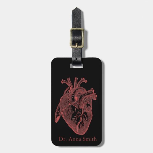 まっすぐに医学のおたくのためのハートのギフトから ラゲッジタグ (正面縦)