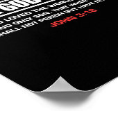 まっすぐ外の神々語ヨハネ3 16イエス・クリスチャン ポスター (角)