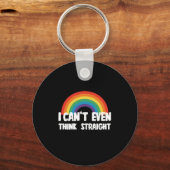 まっすぐ考えにもおもしろいゲイプライド キーホルダー (正面)