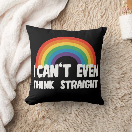 まっすぐ考えにもおもしろいゲイプライド クッション (ブランケット)