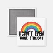 まっすぐ考えにもおもしろいゲイプライド マグネット (正面/裏面)