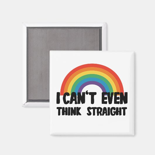 まっすぐ考えにもおもしろいゲイプライド マグネット (正面/裏面)