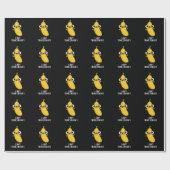 まっすぐ考えられない 面白いバナナパン ダークBG ラッピングペーパー (フラット)