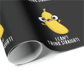 まっすぐ考えられない 面白いバナナパン ダークBG ラッピングペーパー (ロールコーナー)