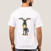 まったく面白くない頑固なロバTシャツ Tシャツ (裏面)