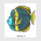 まつげおもしろい海生物学を用いた魚 シール (シート)