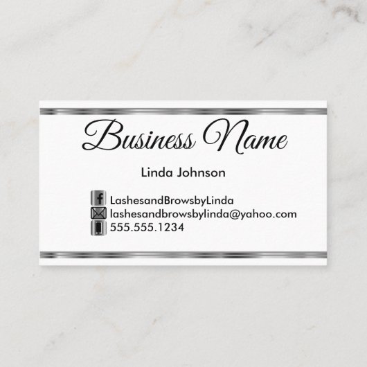 まつげおよび額-ショッキングピンクのグリッター 名刺 (裏面)