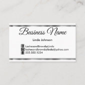 まつげおよび額-ティール(緑がかった色)のグリッター 名刺 (裏面)