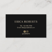 まつげと眉メイクアップアーティストモダン金ゴールドまつ毛 名刺 (裏面)