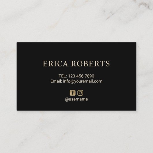 まつげと眉メイクアップアーティストモダン金ゴールドまつ毛 名刺 (裏面)