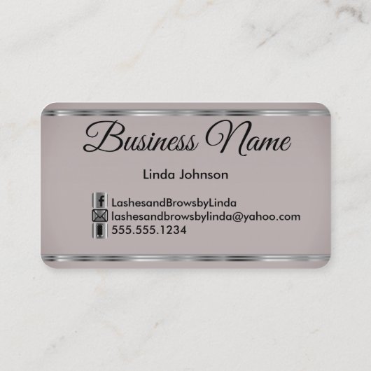 まつげと眉 – スモーキーグレーシルバーグリッター 名刺 (裏面)