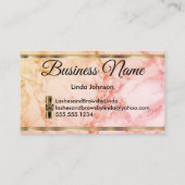 まつげと眉 – バラ金ゴールドグリッター&大理石 名刺 (裏面)