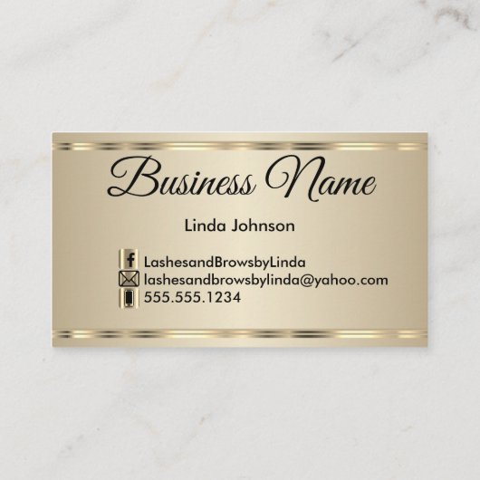 まつげと眉 – ブルゴーニュと金ゴールドグリッター 名刺 (裏面)