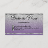 まつげと眉 – 紫と銀のグリッター 名刺 (裏面)