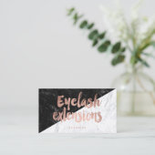 まつげのブロックのモダンのばら色の金ゴールドのタイポグラフィの大理石 名刺 (スタンド正面)