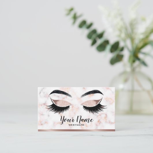 まつげのロゴの名刺のデザイン 名刺 (スタンド正面)