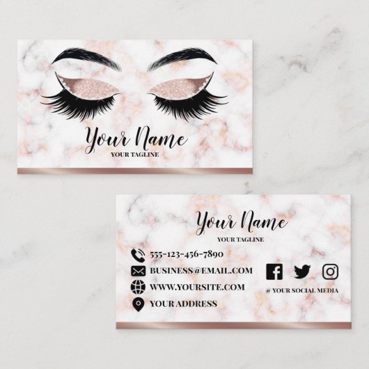 まつげのロゴの名刺のデザイン 名刺 (正面/裏面)