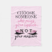 まつげの化粧のピンクのガーリーな引用文 フリースブランケット (正面)