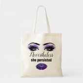 まつげやる気を起こさせるメイクアップキスリップカスタム トートバッグ (正面)