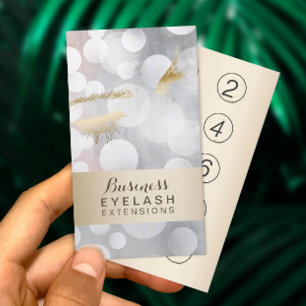 まつげエクステンショモダンンシルバー&金ゴールドロイヤリティ ロイヤリティカード