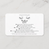 まつげエクステンションのアフター気にケア方法 名刺 (裏面)