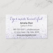 まつげエクステンションはキラキラとダイヤモンドパープル 名刺 (正面)