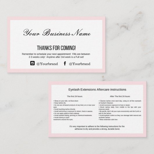 まつげエクステンションアフタ気にーケア 名刺 (正面/裏面)