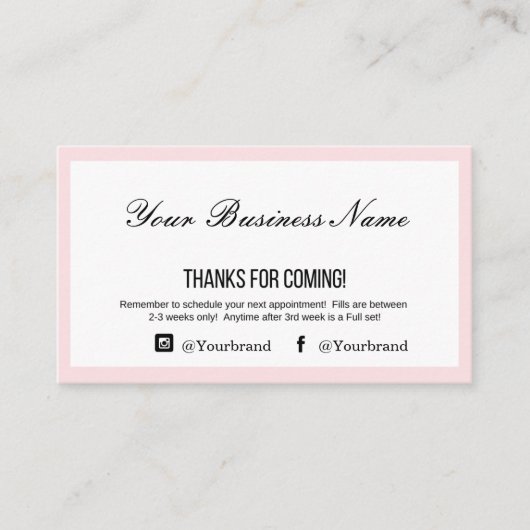 まつげエクステンションアフタ気にーケア 名刺 (正面)