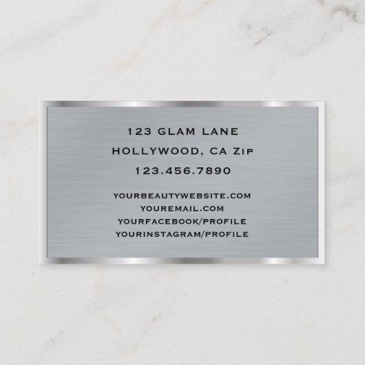 まつげエクステンショングリッターメークアモダンップメタル 名刺 (裏面)