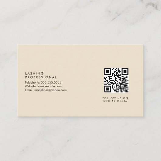 まつげエクステンションサロン美しいアイボリーピンク 名刺 (裏面)