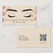 まつげエクステンションサロン美しいアイボリーピンク 名刺 (正面/裏面)