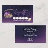 まつげエクステンションパープルラッシュサロンロイヤリティ ロイヤリティカード (正面/裏面)