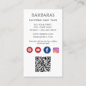 まつげエクステンションミニマルラッシュメイクアップアーティスト 名刺 (裏面)