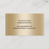 まつげエクステンションメイクアップアーティストモダン金ゴールドドリップ 名刺 (裏面)