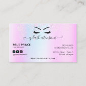 まつげエクステンションラッシュスタイリストホログラフィックグリッター 名刺 (裏面)