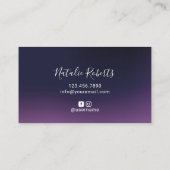 まつげエクステンションラッシュバーエレガント深いパープル 名刺 (裏面)