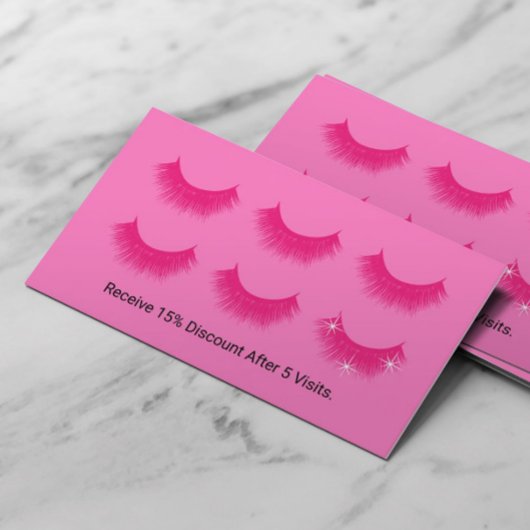 まつげエクステンションラッシュバーブラック&ピンクロイヤリティ ロイヤリティカード