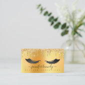 まつげエクステンション垂れ下がりグリッター金ゴールド 名刺 (スタンド正面)