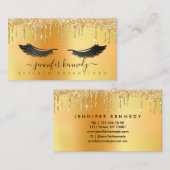 まつげエクステンション垂れ下がりグリッター金ゴールド 名刺 (正面/裏面)