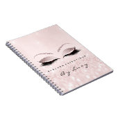 まつげエクステンション目メイクアップアーティストグリッターピンク ノートブック (右側)