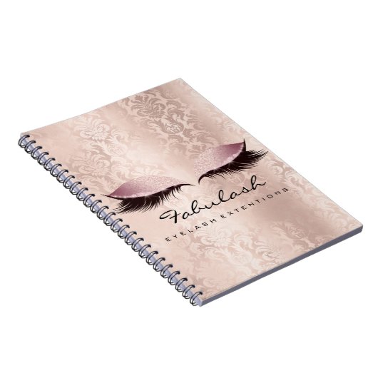 まつげエクステンション目メイクアップアーティストダマスピンク ノートブック (右側)