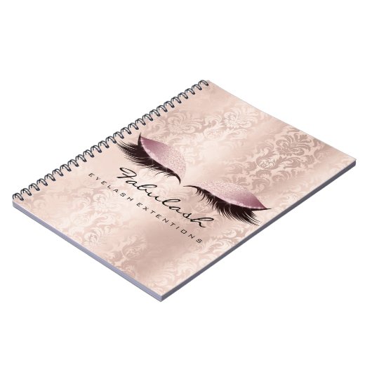 まつげエクステンション目メイクアップアーティストダマスピンク ノートブック (左側)