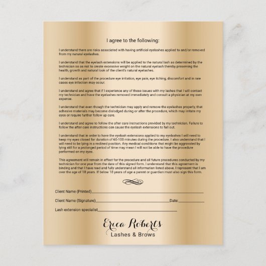 まつげエクステンション黄金負債放棄 チラシ (裏面)