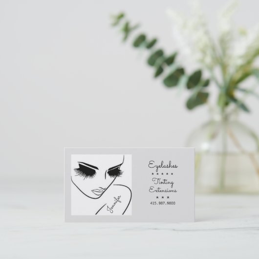 まつげエクステンション/ティンティングシルエットスケッチ 名刺 (スタンド正面)