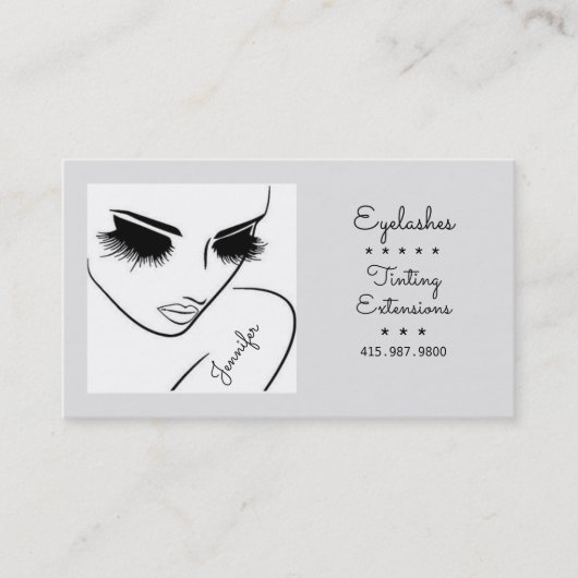 まつげエクステンション/ティンティングシルエットスケッチ 名刺 (正面)