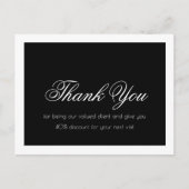 まつげエクステ シンプル ブラック&ホワイト ボーダー ありがとう ポストカード (正面)