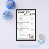 まつげエクステ 白 価格リスト チラシ (シングル)