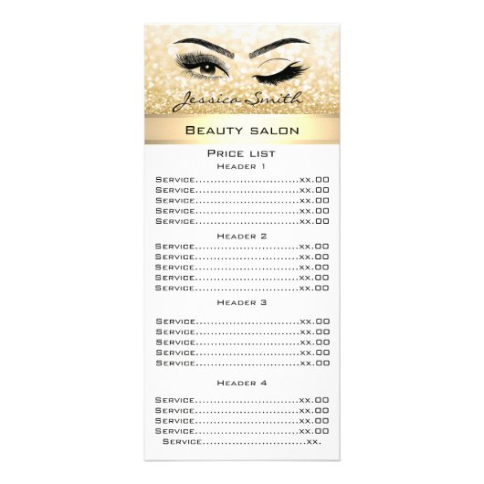 まつげエレガントと眉毛のきらめくメニューカード ラックカード (正面)